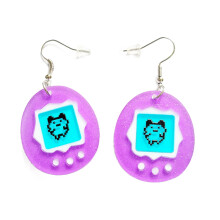 Electronic Pet Egg Acrylic Earrings Funny Cartoon Game Console
