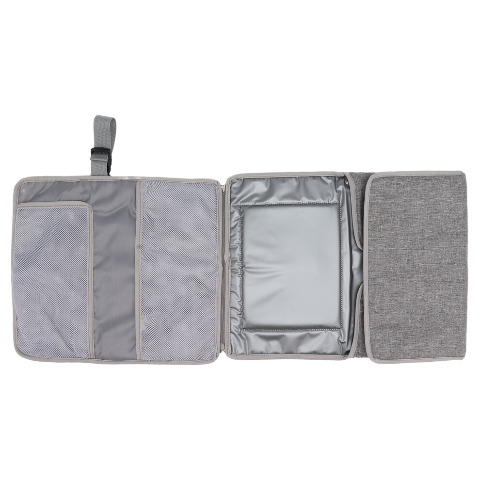 Portable Baby Diaper Changing Mat With Multi Storage Pockets, Oxford Cloth Gray
