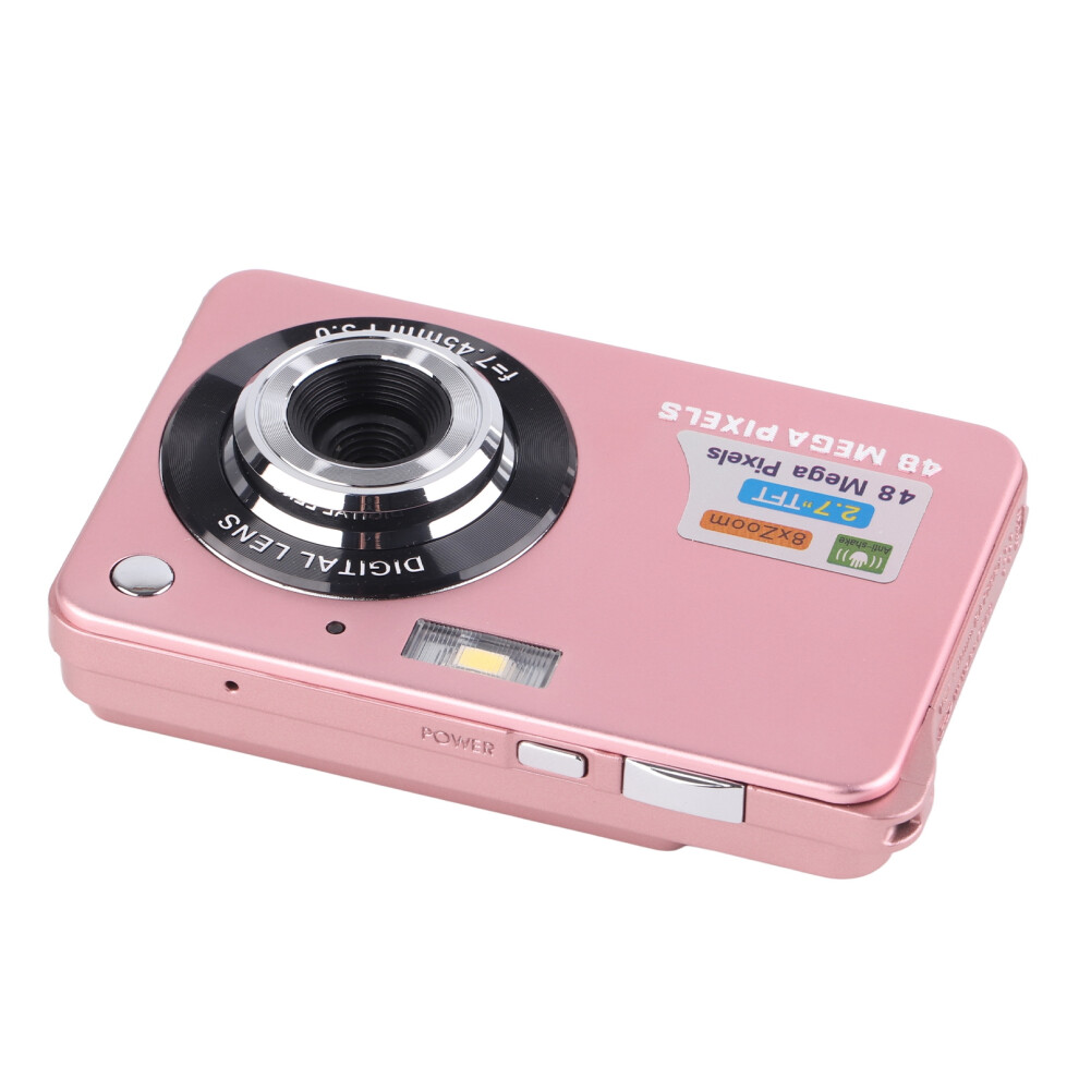 48Mp 4K Camera With 8X Zoom For Vlogging Anti Shake 2.7In Screen Pink 7901371877624