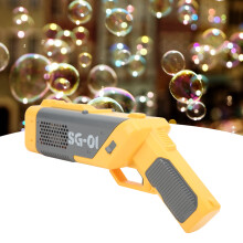 Portable Bubble Machine with Lights, Powered by 4xAA Batteries, Yellow for Kids Over 3 Years