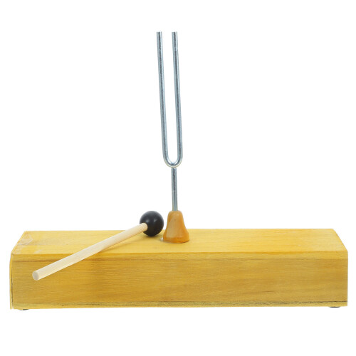 2Pièces Fourche 256 Hz Avec Support Bois Clair Et Marteau 2