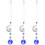 3Pièces Charms Œil Alliage Cristal Suspension Décor 6