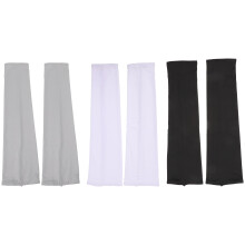 6Pairs Black Cooling Arm Sleeve Cuffs Uv Protection for Outdoor Sports
