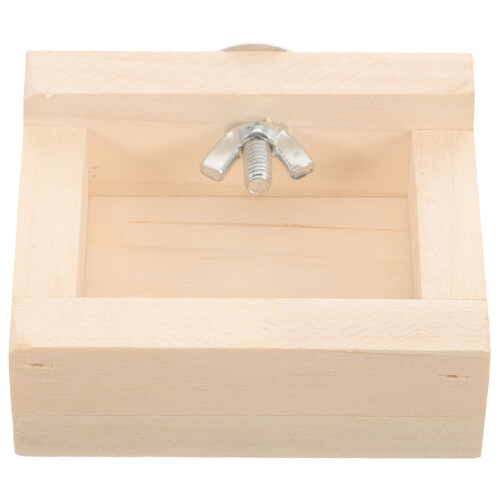 2Pièces En Bois Beige Pour Hamster Assiette Durable Lavable 1