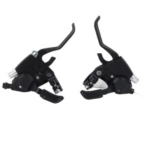 EF51 24-Gang Aluminum Fahrradbremshebel und Schaltgriff Set Schwarz