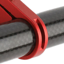 Leichter Carbonfaser-Aluminium-Lenkererweiterung für Smartphone-Halterung & Lampen - Rot
