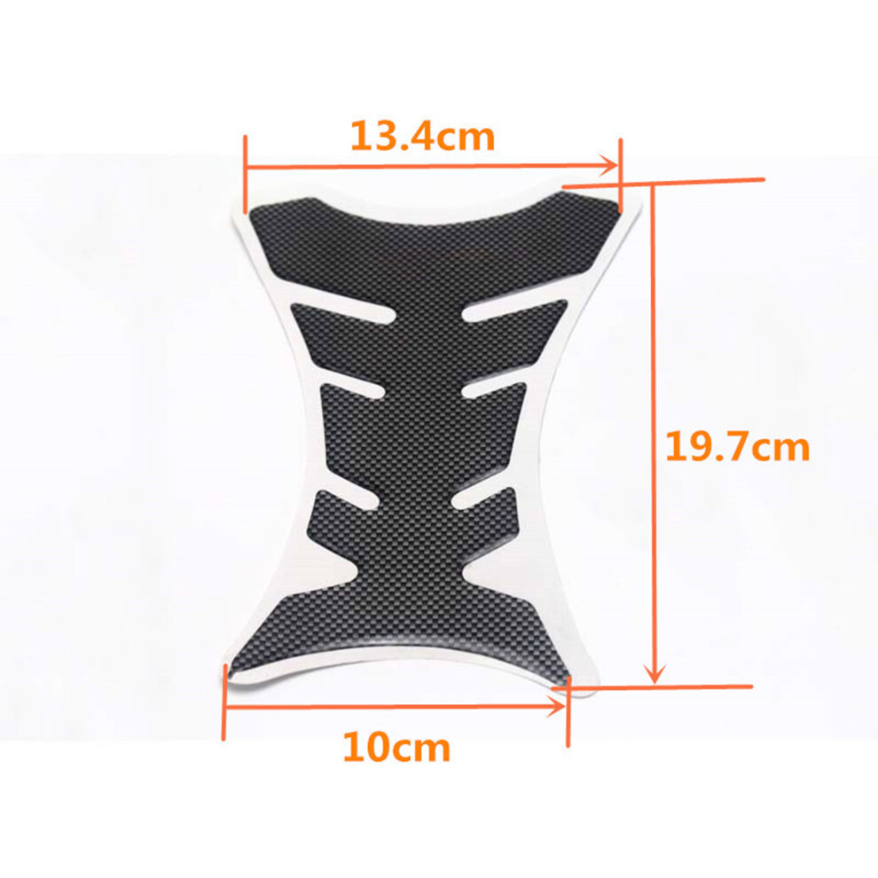 Motorcycle Carbon Fiber Skull Sticker 19.7X13.4cm Fuel Tank Decal Protector 4051371889752