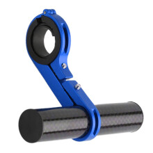 Lightweight Carbon Fiber & Aluminum Alloy Bike Handlebar Extender for Phone Lamp Blue