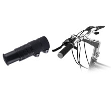Adjustable Aluminum Bike Fork Stem Extender 12cm Black for Mountain BMX