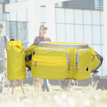 Large Yellow Dog Fanny Pack, 14x46cm, Multi-Use Pet Outdoor Bag