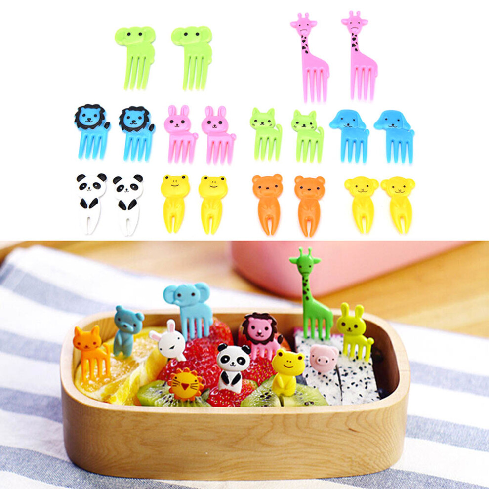 Lovely Animals Food Picks, Reusable Easy Clean Flatware for Bento Lunch Box Decor, Mini Cartoon Toothpick for Fruits Decorative Picks