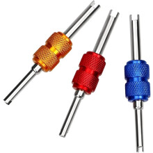 Juego de herramientas para válvulas Schrader, compatibilidad universal con núcleos de válvula para construcciones de aleación de aluminio, mango