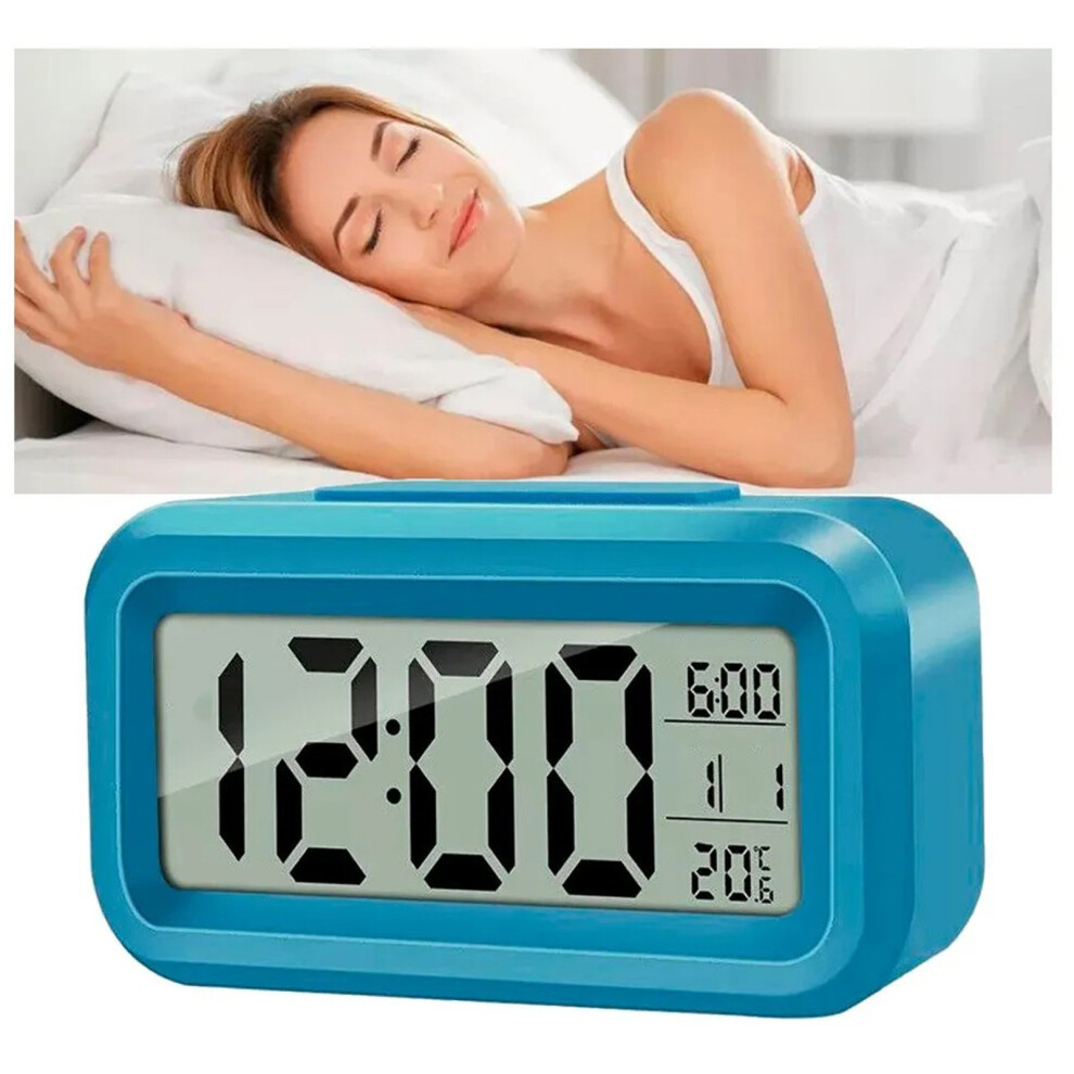 Digital Led Alarm Clock With Night Temp, Snooze, Date For Kid Student Light