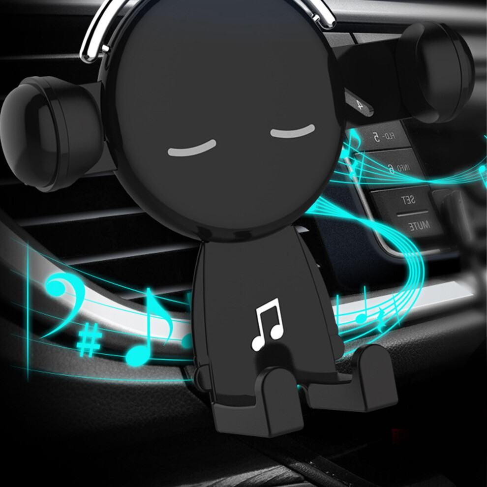 Universal Car Air Vent Phone Holder Abs Stand For Smartphones Black 4671371884511