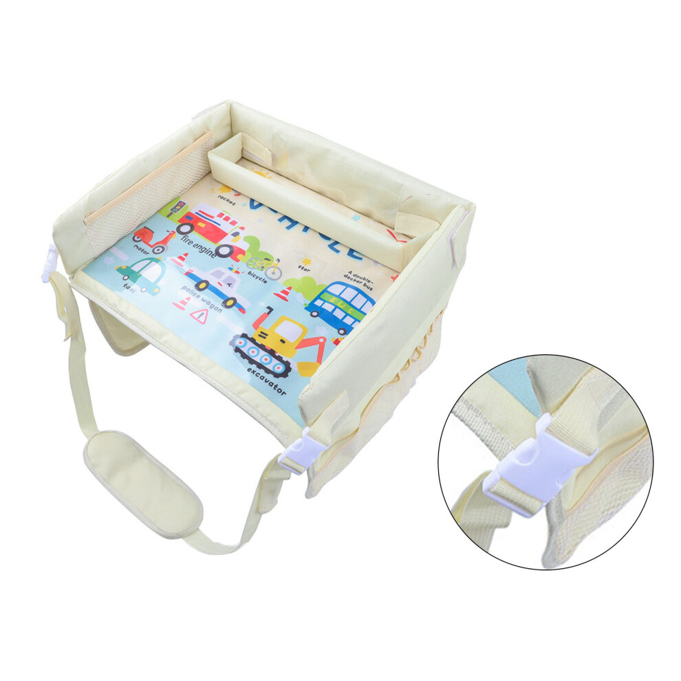 Kids Cartoon Waterproof Travel Tray for Cars, Multifunctional Oxford Cloth