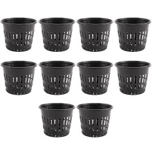 10 Stück 3 Zoll Heavy Duty Mesh Pot Net Cup Korb Hydroponik Aeroponik Pflanzen Grow Clone weiß