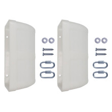 2PCS Chicken Feeding Troughs Hanging Feeder Waterer Bowl-White
