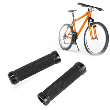 2Pcs Shockproof Rubber Handlebar Grips with Anti Slip Metal Lock Ring