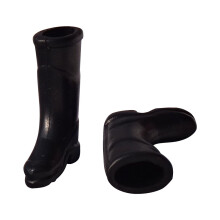 2Paires Figurines Mini Bottes Noires Ornement Décor Maison De