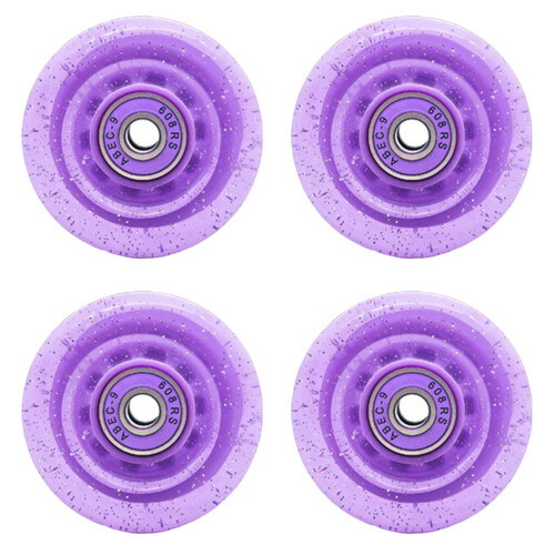 8Pièces Roues Décoratives Violettes En PU Pour Rollers Outdoor