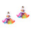 2Pièces Jupe Tutu Multicouche Arc-En- Tulle Élastique 10