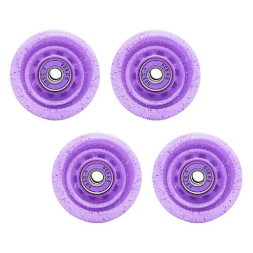 8Pièces Roues Décoratives Violettes En PU Pour Rollers Outdoor 1