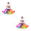 2Pièces Jupe Tutu Multicouche Arc-En- Tulle Élastique 6
