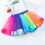 2Pièces Jupe Tutu Multicouche Arc-En- Tulle Élastique 11