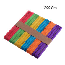 400Pièces Bâtonnets DIY Bois Colorés Pour Enfants Écoles