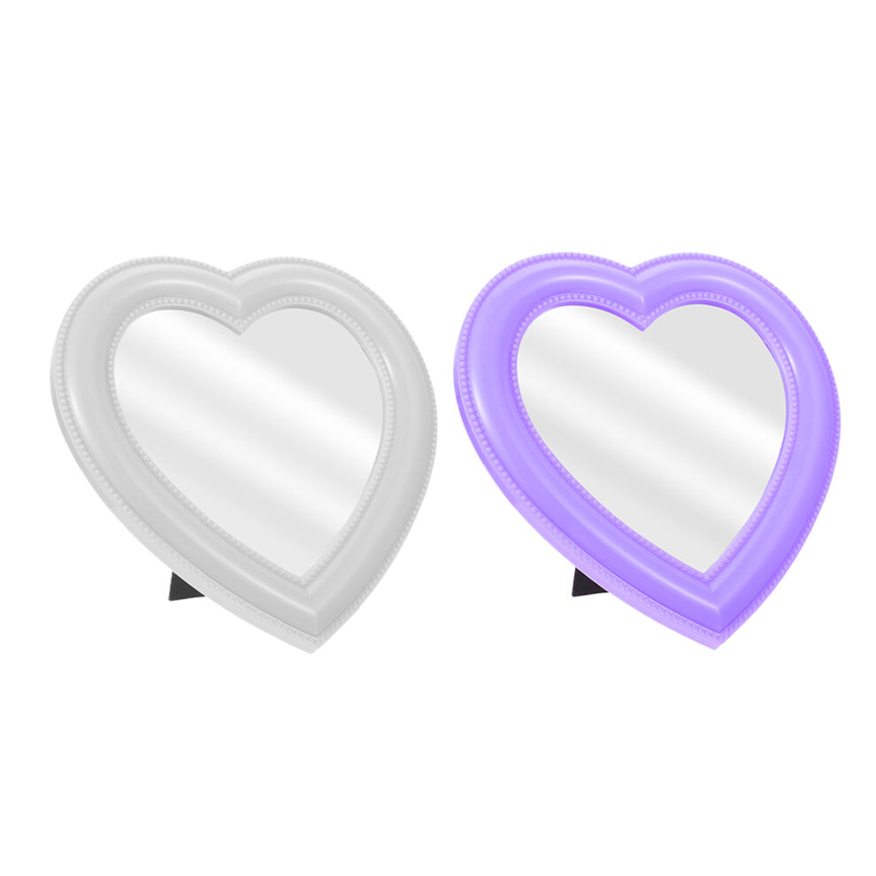 Villcase 10Pcs Charming Heart Mirror For Wall Or Desk Durable Makeup Vanity