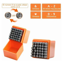 37 Pcs Steel Stamp Set with Storage Box, 64x6mm Carbon Steel Tools