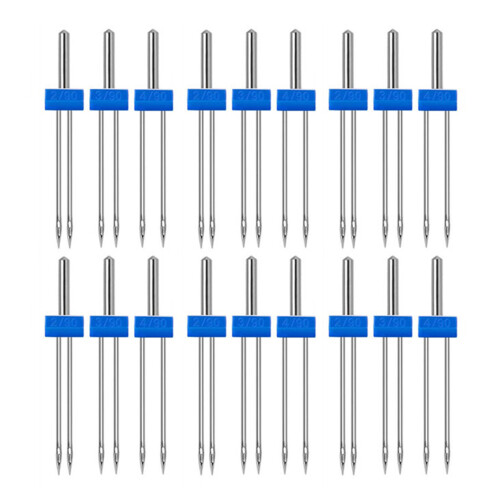Household Sewing Machine Twin Needles Set Durable Material Includes Automatic Threader Wide Compatibility With Stretch Capabilities Plastic Box For St 2