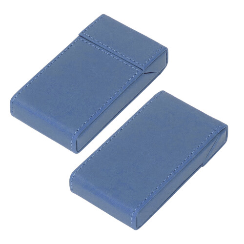 Automatic Flip Slim Cigarette Case Box - 20 Pcs PU Protective Blue 2