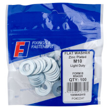 Forge 100WASH10 Flat Washer Form B ZP M10 Bag of 100