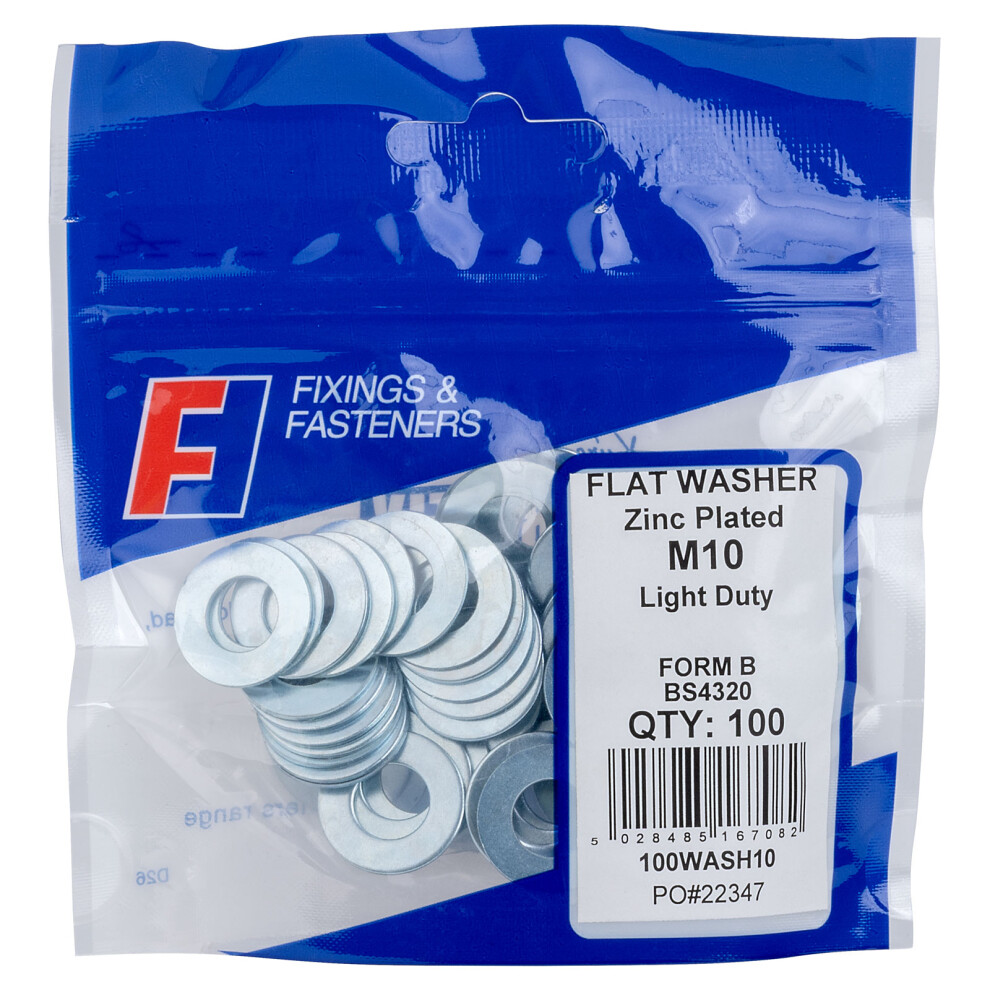Forge 100Wash10 Flat Washer Form B Zp M10 Bag Of 100 5028485167082