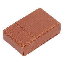 Lizard PU Leather Cigarettes Box Holder 10x3x6cm Apricot for Women Men