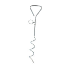 Heavy Duty Dog Tie Out Stake with Swivel Ring, Durable Ground Insert for Camping, Outdoor Use, All Dog Sizes