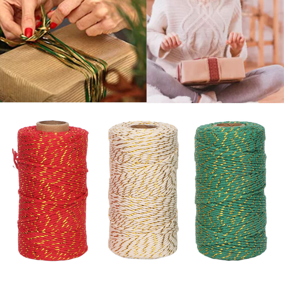 Durable 2Mm Christmas Twine 3 Rolls: 328Ft Each Lightweight & Cuttable 6931371898429