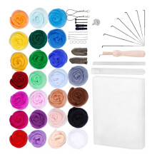 Needle Felting Kit 25 Colors Wool Fluffy Soft Eco Friendly for Craft DIY