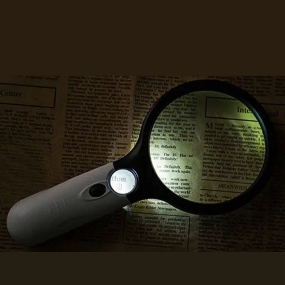 Handheld LED Magnifier 3X/45X ABS Handle Portable Reading Glass