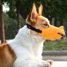 Verstellbares gelbes Silikon-Hundeoder für mittelgroße Hunde, 13,5–16 cm