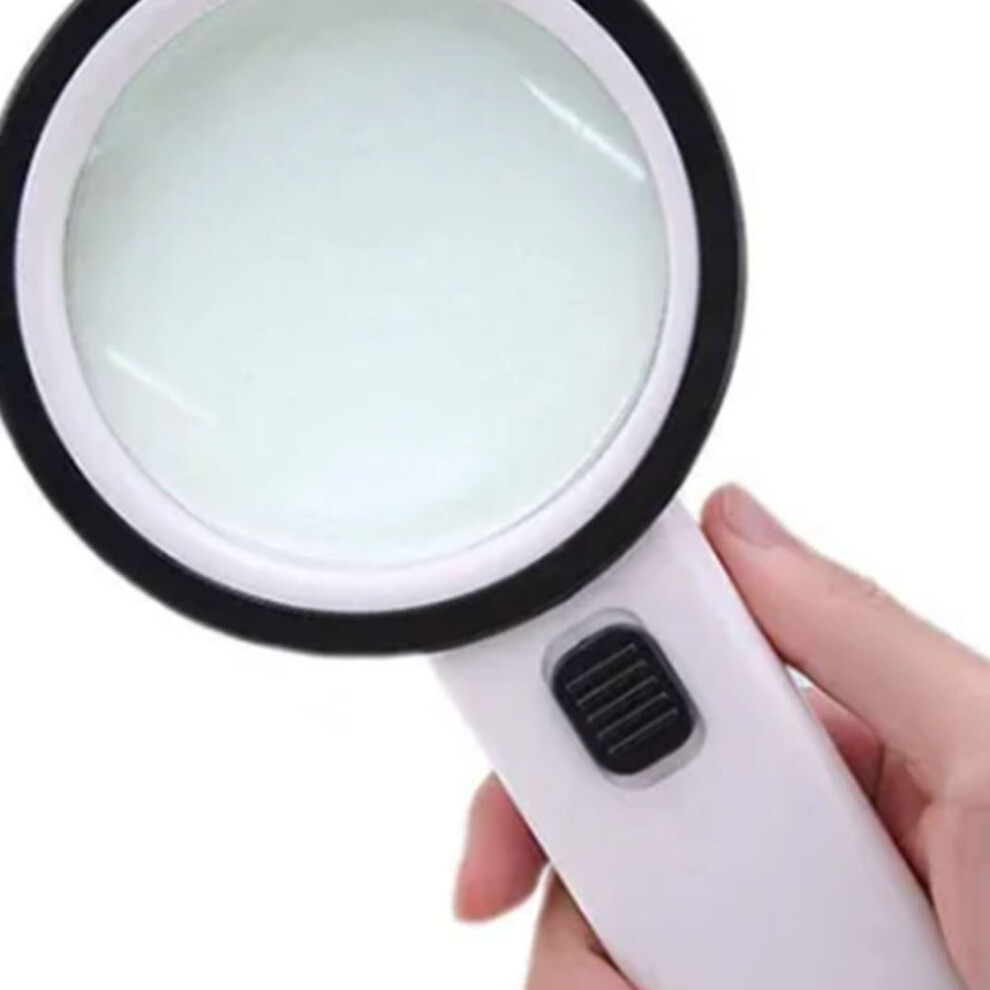 10X Double Layer Optical Magnifying Glass with LED Light, 90mm Diameter