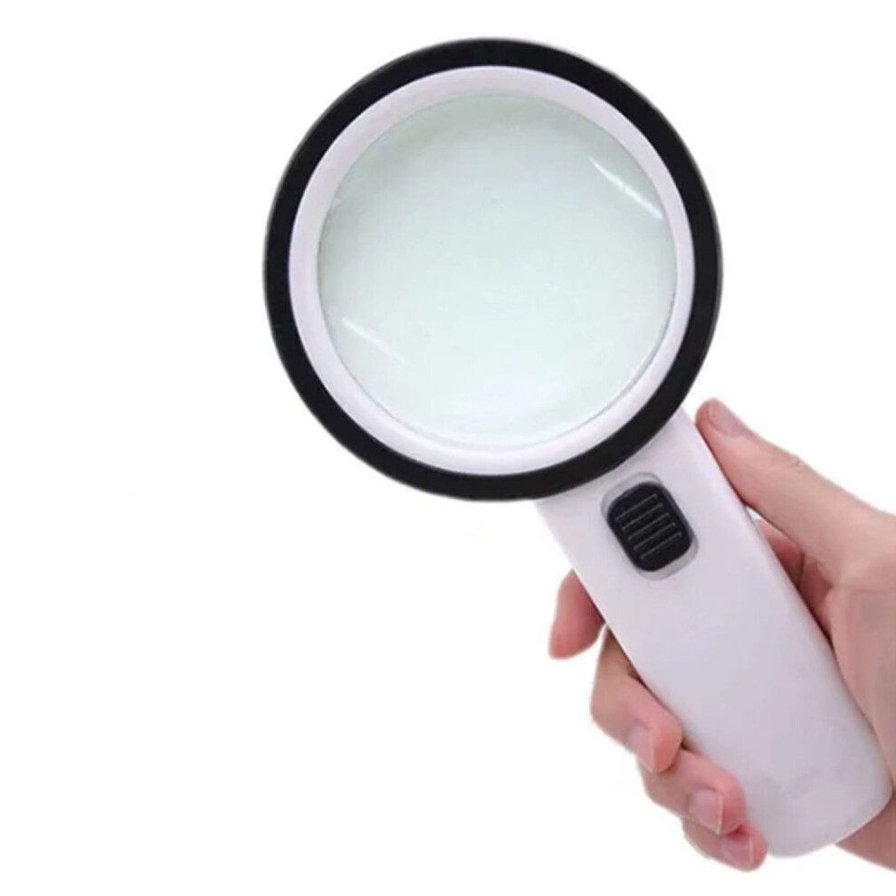 10X Double Layer Optical Magnifying Glass with LED Light 90mm