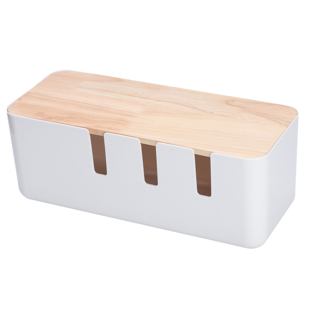 Wooden Lid Cable Organizer: A Stylish Cord Management Solution For Dust-Free, Safe Home Office Desks, Ideal For Protecting Power Strips 9173940486454