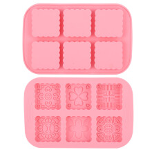 Forma de silicone elegante para bolos da lua, com ranhuras de padrão requintado, assadeira multiuso para bolos da lua e muito mais, design flexível