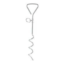 Stainless Steel Dog Tie Out Stake Heavy Duty Leash Anchor for Outdoor Camping Dogs and Puppies, Sturdy Easy Install 1-Pack