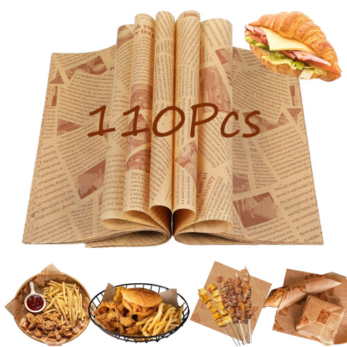 Κλασικό χαρτί Deli, αδιάβροχο περιτύλιγμα σάντουιτς υψηλής ποιότητας, 110 φύλλα