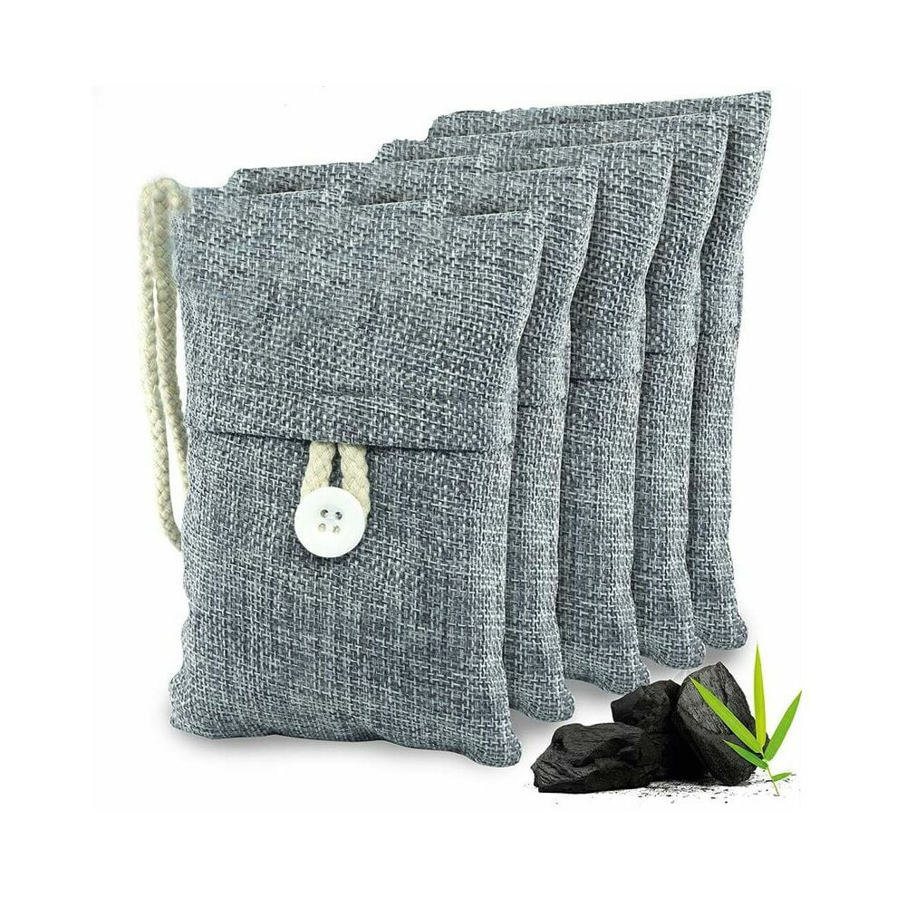 Air Purifying Bags, Natural Deodorizer Bamboo Charcoal Odor Eliminator, Moisture Absorber for Cars, Gym Bags, Closets, Bathrooms, Refrigerators, 5