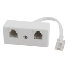 6P4C RJ11 männlicher zu Dualweiblicher Telefonleitungssplitter-Stecker-Adapter