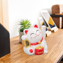 Vivid Chinese Lucky Cat with Solar Arm for Home Car &amp; Office